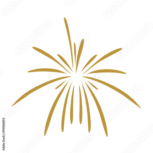 Golden fireworks vector