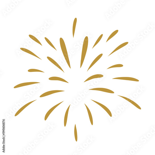 Golden fireworks vector