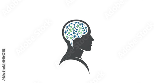 Silhouette of a Human Brain in Profile.