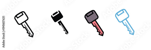 Key Icon for Security, Access Control, and Real Estate. Symbol Vector Illustration.