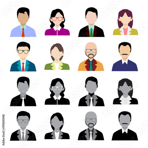 User icon set  trendy flat style vector illustration. Group of people icon. People and user avatar icon. Editable stroke.