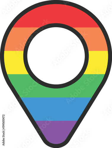 Free Download Rainbow pride lgbtq location pin icon - GFXLoad