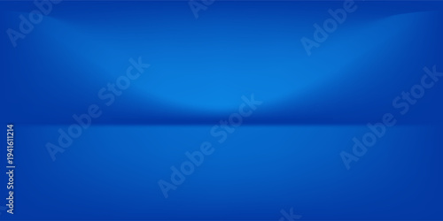 Blue navy studio room. Limbo dark background. Abstract 3d backdrop for product presentation. Minimal wall scene. Showcase, promotion display. Vector stage mockup illustration