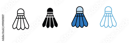 Badminton Shuttlecock Icon for Sports Equipment and Outdoor Games. Symbol Vector Illustration.