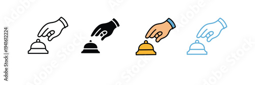 Hotel Reception Service Bell Icon for Hospitality and Customer Support. Symbol Vector Illustration.