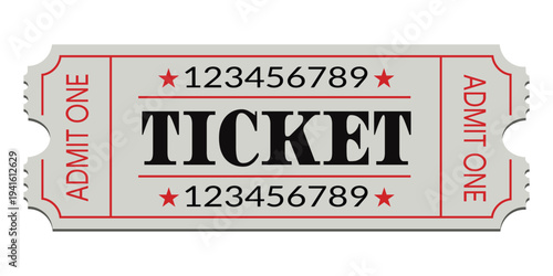 Old style event entry ticket design representing entertainment admission pass