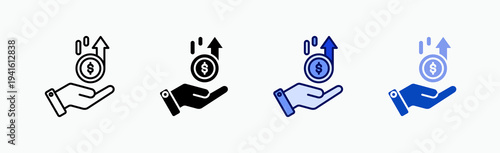 Revenue Icon Sheet Multiple Style Collection Isolated Vector
