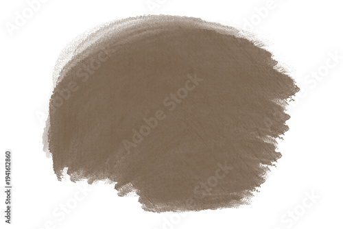 Abstract Brown Beige Watercolor Brush Stroke Stain Texture Design Element on Transparent Background