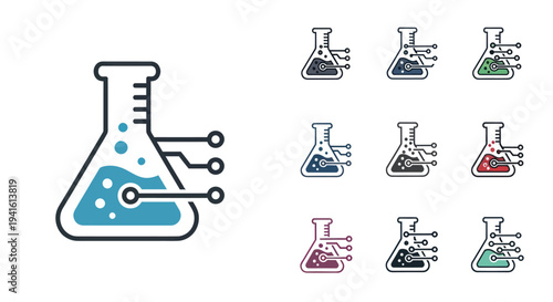 Digital Science Laboratory Flask with Data Connections.