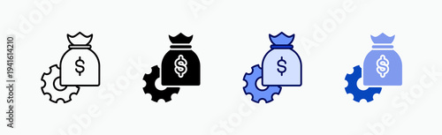 Capital Icon Sheet Multiple Style Collection Isolated Vector