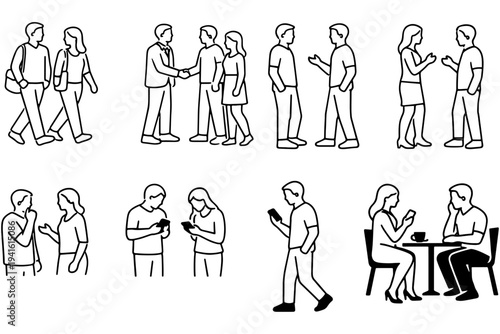 Urban Lifestyle Isometric Line People for Architectural Visualization Scenes