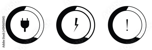 Battery level indicators line icon set. Power and Charging Status Symbols. Battery charge level indicators showing full to empty states. Vector illustration eps 10 .