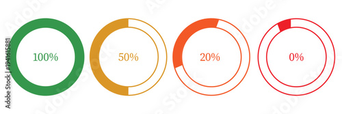 Battery level indicators. Colorful battery charge level icons. Battery power level pictograms in outline style. Battery level indicators. vector illustration eps file eps 10 .