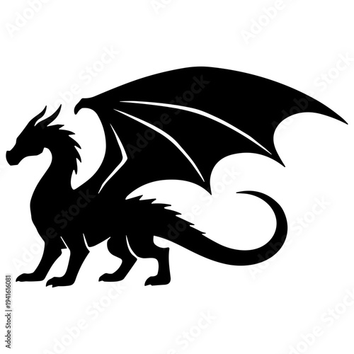 Western Dragon Silhouette