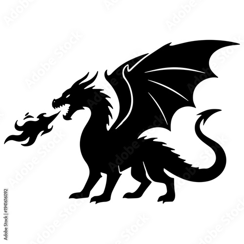 Western Dragon Silhouette