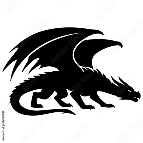 Western Dragon Silhouette