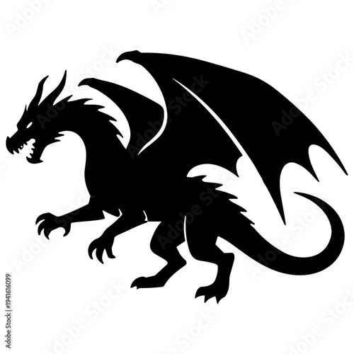 Western Dragon Silhouette
