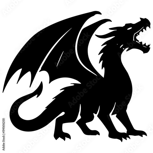 Western Dragon Silhouette