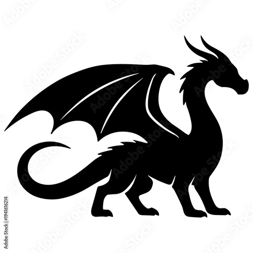 Western Dragon Silhouette