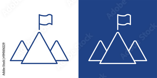 Goal Blue And White Icon Style Collection