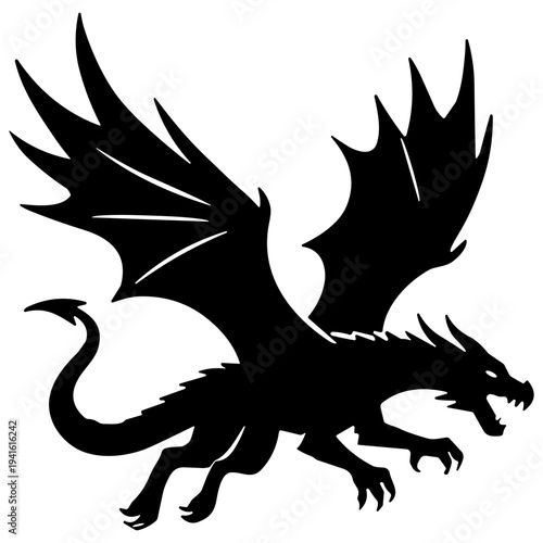 Western Dragon Silhouette