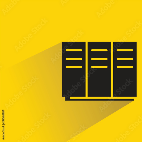 locker icon with shadow on yellow background