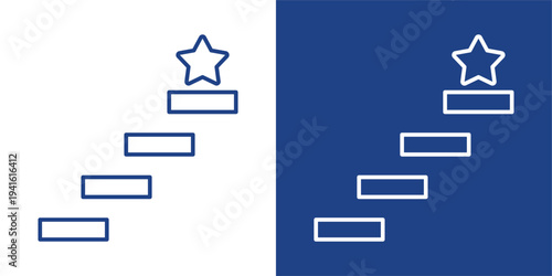 Achievement Blue And White Icon Style Collection