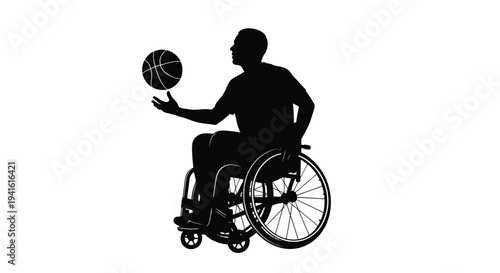 Wheelchair basketball athlete sports concept