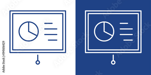 Results Blue And White Icon Style Collection