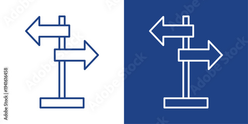 Direction Blue And White Icon Style Collection