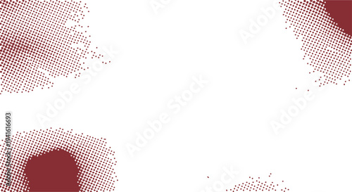 Maroon abstract halftone shapes on white background, modern graphic design element