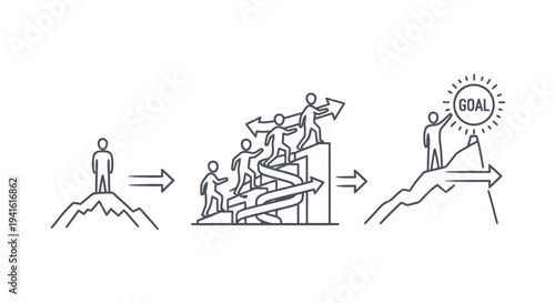 Man Achieving Success Through Hard Work.