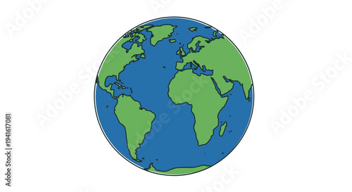 Globe Showing Americas and Africa Continents.