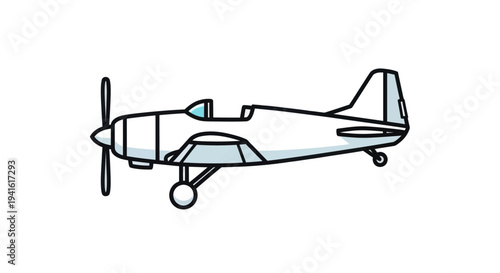 Vintage Airplane Illustration Simple Design.