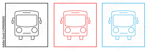 Bus icon set. for mobile concept and web design. vector illustration eps 10.