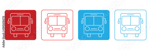 Bus icon set. for mobile concept and web design. vector illustration eps 10.