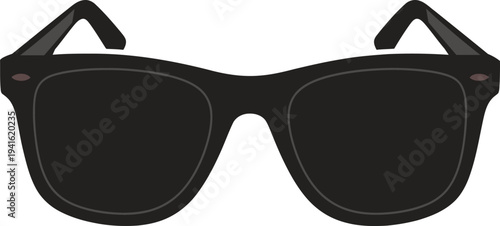 Black Sunglasses Vector Illustration Isolated on White Background