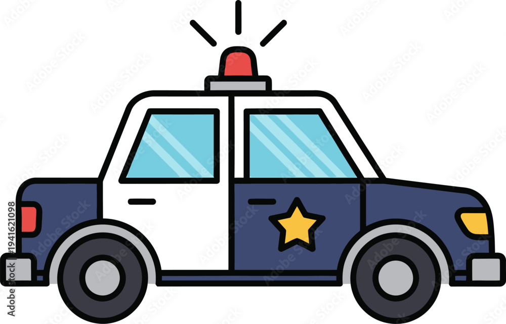 Fototapeta premium Printpolice car icon