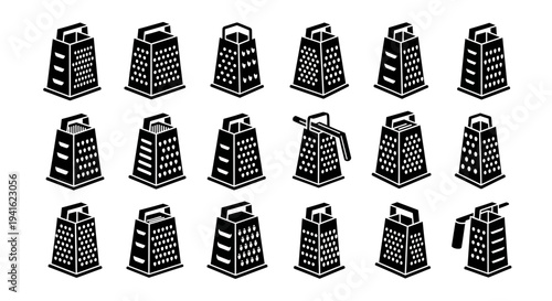 Collection of Fifteen Unique Bell Illustrations in Various Orientations and Views