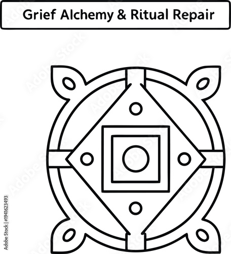 woven circle of hands around dying tree line art vector illustration on transparent background