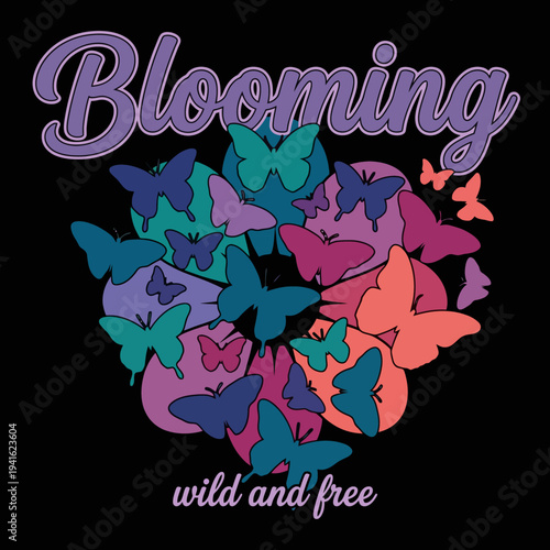 Φωτογραφία A vibrant collection of butterflies in various colors showcasing the beauty of nature and freedom while conveying a sense of liveliness and joy in this artistic representation