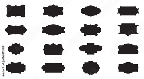 Set of decorative label frame shapes
