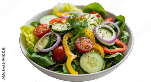 Wallpaper Mural Fresh Garden Salad with Vegetables in White Bowl - Healthy Eating Concept Torontodigital.ca