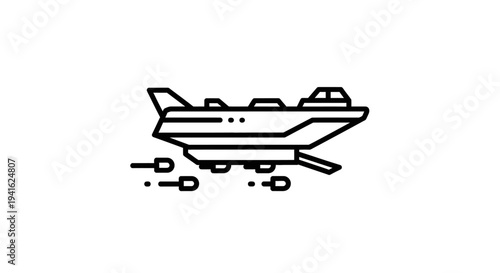 Futuristic Spaceship Firing Missiles in Sci-Fi Battle Scene