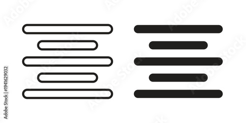 Align center icon concept. Silhouette, glyph symbol. Isolated design.