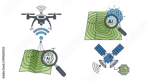 AI-Powered Drone and Satellite Technology for Mapping and Analysis.