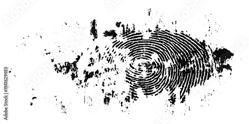 Abstract black fingerprint texture with grunge distressed pattern background.