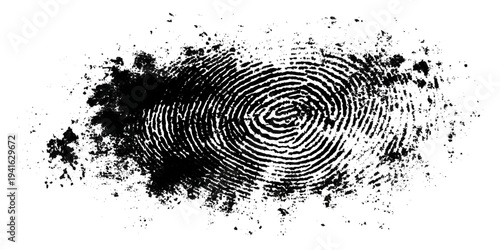 Abstract black fingerprint texture with grunge distressed pattern background.