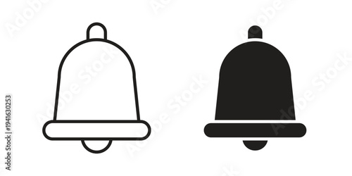 Bell icon concept. Silhouette, glyph symbol. Isolated design.