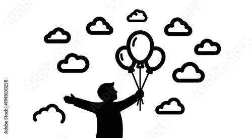 Vector illustration set of camping and weather icons featuring cartoon people and business silhouettes for web design